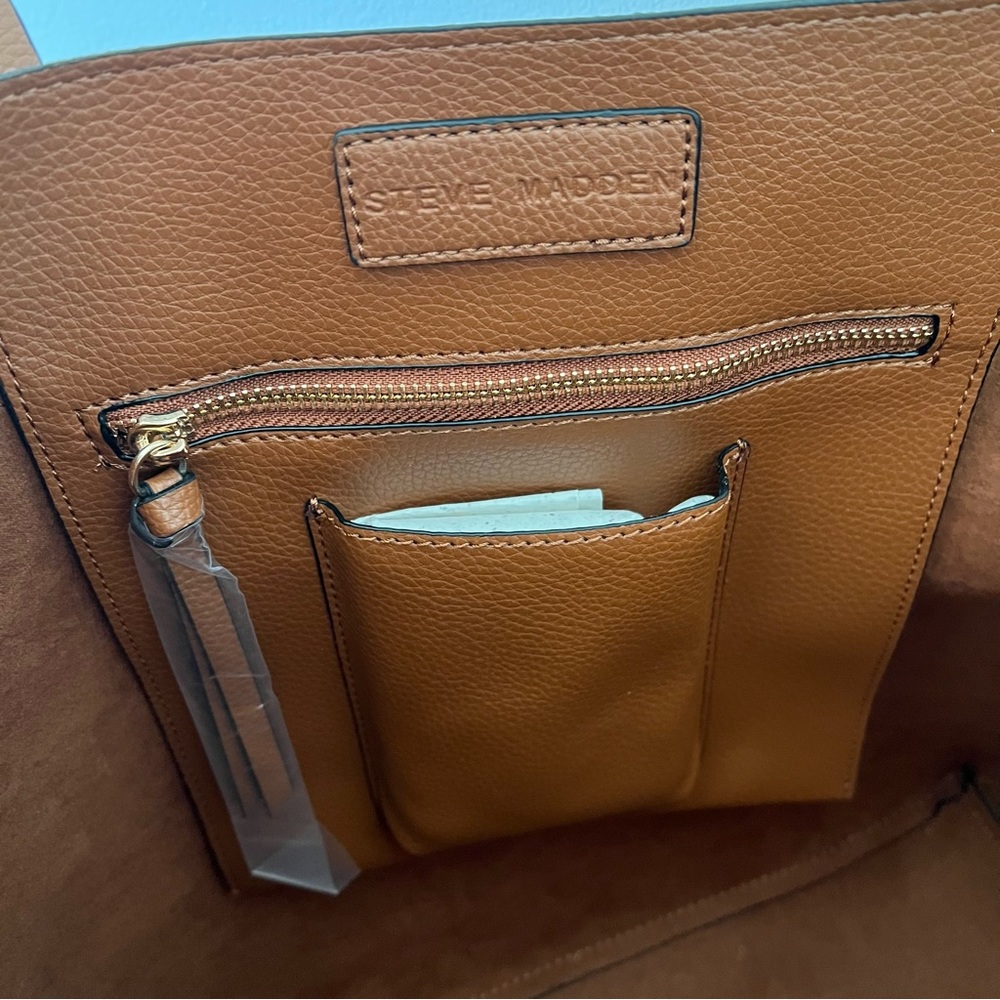 NWT Steve Madden Cognac Tote - Picture 8 of 15